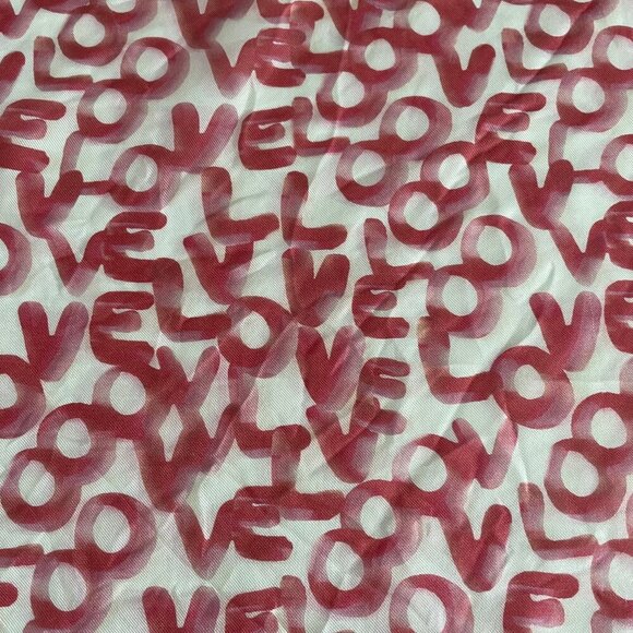 Rebecca Minkoff Playful 'Love' Graphic Print 18" Square Scarf Red Pink White - Picture 4 of 6